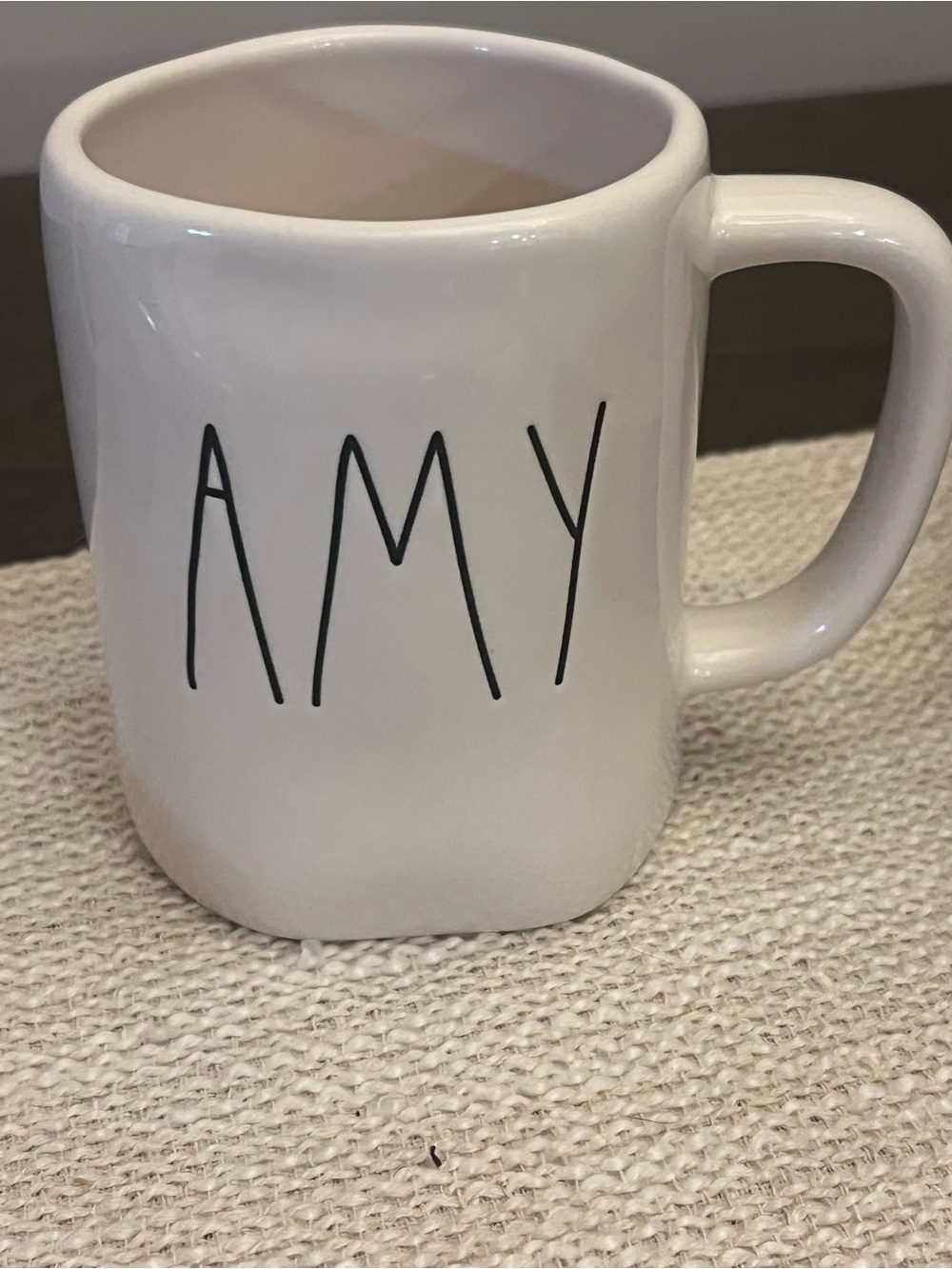 Rae Dunn Personalized White Ceramic 'AMY' Mug - Classic Home Dining